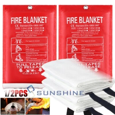 Fiberglass Fire Suppression Blanket Emergency Fireproof Home Emergency Surival - Image 1 of 4
