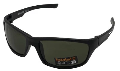 Gafas de sol Timberland para hombre envoltura de plástico negro mate, lente verde TB7267. 2N Foto 1 de 4