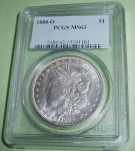 1888-O Morgan Silver $1 Dollar PCGS MS 63 (Lot 42) - Picture 1 of 6