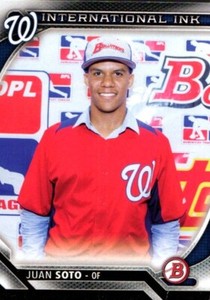 Juan Soto 2016 Bowman International Ink #II-JS- San Diego Padres