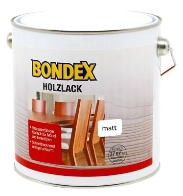 Bondex Holzlack matt 2,5L Klarlack Holz Lack Möbellack Versiegelung innen - Bild 1 von 4