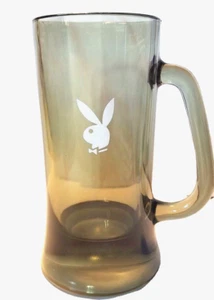 Taza de vaso de cerveza verde con logotipo de conejo blanco Playboy Club manejado 6 1/4" de alto 14 oz - Imagen 1 de 4