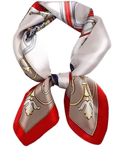 27.5" Mulberry Silk Feeling Head Scarf Women's Fashion Square Neck Satin Scar... - Picture 1 of 7