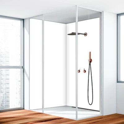 Duschrückwand Alu 3mm Wandverkleidung Badrückwand Fliesenverkleidung Weiss - Bild 1 von 4