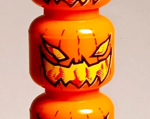 New LEGO Pumpkin Head 2007 Flaming Mouth Eyes CARVED Jack O Lantern Flame Squash - Picture 1 of 1