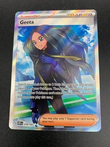 Geeta - 218/197 - Full Art Secret Rare Obsidian Flames Pokemon NM 2023 - Picture 1 of 3