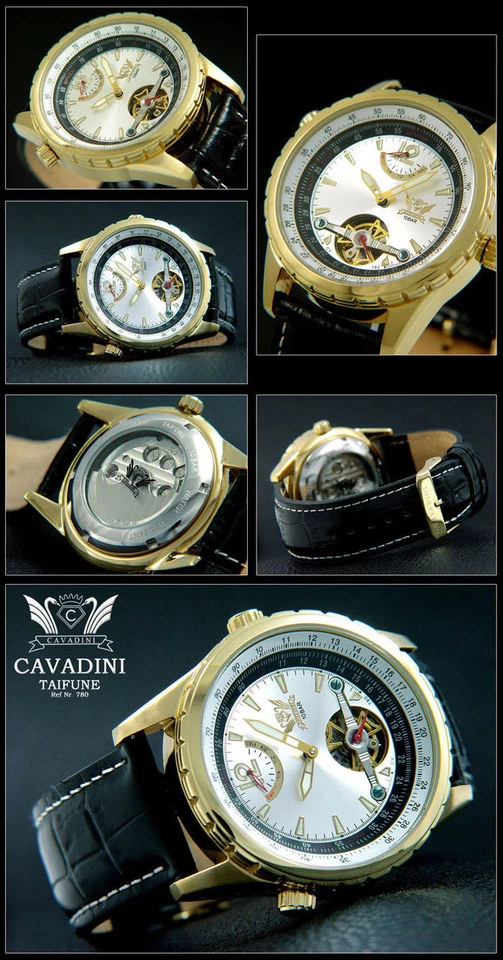 CAVADINI Automatikuhr Herrenuhr Gangreserve Edelstahl plattiert CV-780 - Bild 1 von 1