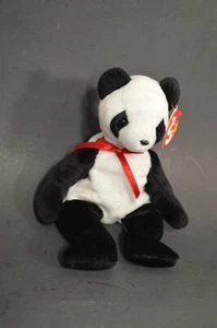 Ty Beanie Baby Fortune Panda 1998 White and Black With Tag T23 - Picture 1 of 10