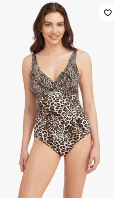 Nuevo traje de baño de una pieza de leopardo frente cruzado nivel del mar 4 EE. UU./8 Reino Unido ($139) Foto 1 de 4
