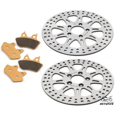 Front Rear 11.5" Brake Rotors Pads for Harley Sportster XLH883 XL1200 2000-2003 - Изображение 1 из 4