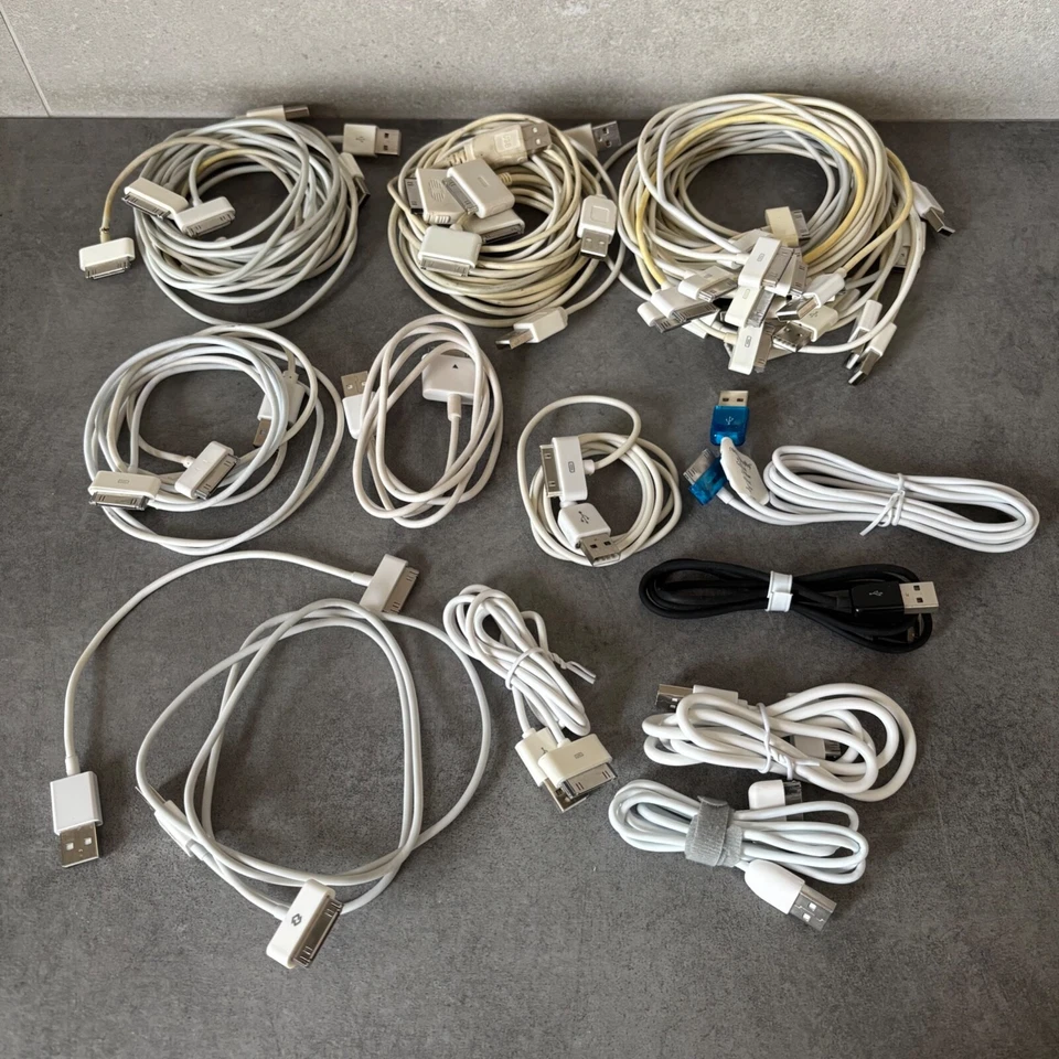 lotto 30 cavi usb 30 pin dock connector connettore ipod iphone ipad apple ma591 - Imagen 1 de 1