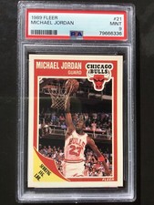 1989-90 Fleer MICHAEL JORDAN PSA 9 MINT #21 HOF Chicago Bulls