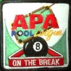 APA American Poolplayers Association older square 8 On the Break patch