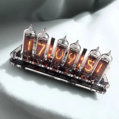 IN-14 6- digits Nixie clock. Carbon fiber case. With installed tubes.Uy - Image 1 of 4