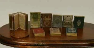 Miniature Books, Tudor Style Job Lot of 9 Books with Print! 1:12th Scale - Picture 1 of 4