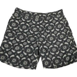 Pantalones Cortos de Natación All Saints Para Hombre Talla XS Estampado Geométrico Forrados Negros Calce Ajustado - Imagen 1 de 8