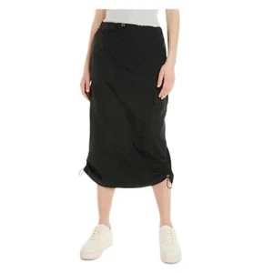 No Boundaries Größe S Rock Midi Cargo Fallschirm schwarz verstellbare Taille Neu mit Etikett - Bild 1 von 10