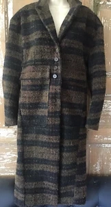 LILITH France wool alpaca blend striped coat 38 Small Italy Unique - Picture 1 of 10