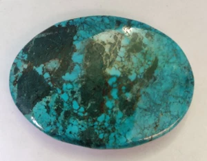 58.40 Ct. Natural Blue Mountain Turquoise Untreated Oval Cabochon Loose Gemstone - Picture 1 of 7