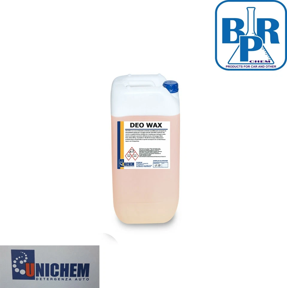 TANICA DA 10 LITRI UNICHEM DEO WAX CERA AUTO ASCIUGANTE LAVAGGIO PROFESSIONALE