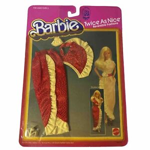 Barbie des années 1980 deux fois plus belles modes réversibles DOUBLE DATE volant rouge #4821 NEUF