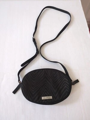 Vera Bradley Zebra Flock tiracolo preto aveludado zebra jacarandá ajustável - Imagem 1 de 4