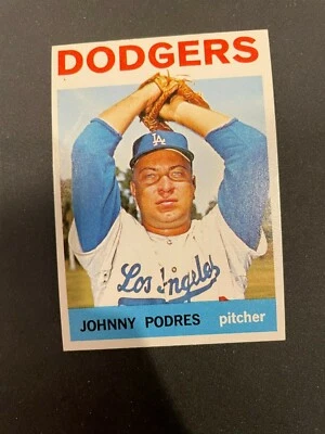 1964 TOPPS #580 JOHNNY PODRES LOS ANGELES DODGERS BASEBALL CARD NM/MT SET BREAK - Image 1 of 2