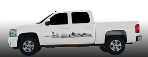 Wildlife Large Side Graphic Deer Scene Pair 80" X 14" Vinyl Decal - Picture 1 of 2