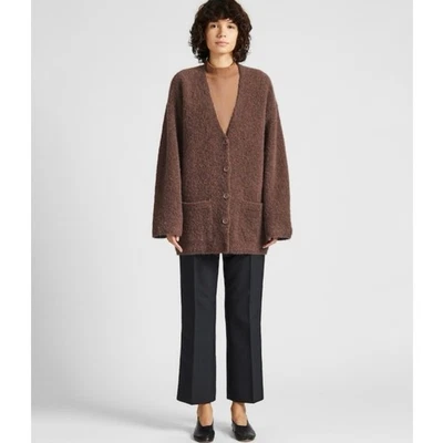 Uniqlo U Wool Alpaca Blend Button Front Cardigan Brown Boucle Knit Coat Size XL - Image 1 of 4