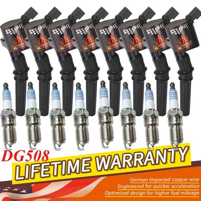 8X Ignition Coil Pack and Spark Plug For 1999-04 Ford F-450 Super Duty 4.6 DG508 - Image 1 of 4