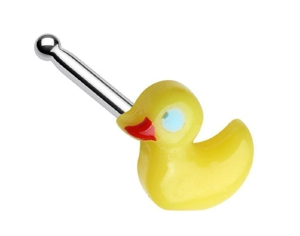 Nose Ring Stud Yellow Rubber Ducky 316L Surgical Steel Bone  20g 1/4'' bar - Image 1 of 1