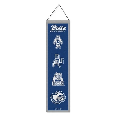 Drake Bulldogs Evolution 8x32 Inch Vertical Wool Embroidered Hanging Banner - Image 1 of 4