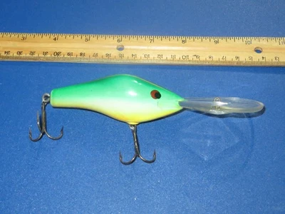 Señuelo Poes Cedar 500 enorme 6 pulgadas con labio Crankbait tabla verde Foto 1 de 4