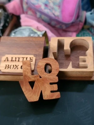 Little Box of Love Custom Hand Carved Gift Box Beautiful Presentation Box OOAK - Image 1 of 4