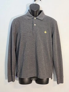 Brooks Brothers 1818 Performance Polo Shirt Men's Medium Gray Slim Fit Cotton - Picture 1 of 9