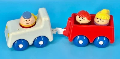 Винтаж 1985 Little Tikes Creative Железнодорожные Автомобили и 3 Человека - Изображение 1 из 4