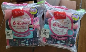 NEU Hanes Mädchen taglos atmungsaktiv Baumwolle Hipster Unterwäsche 6er Pack Größe 6 - Bild 1 von 2