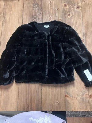 NUEVO con etiquetas Chaqueta de peluche Calvin Klein suave negra de piel sintética talla XL Foto 1 de 4
