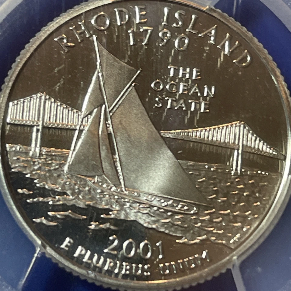 2001-S Rhode Island Quarter PCGS MS69 DCAM & 1986 Kennedy Proof DCAM - Image 1 of 4