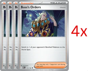 4x Boss's Orders Playset | Pokemon TCG Mega Evolution 114/132 | NM - Foto 1 di 1