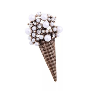 Broche de helado vintage esmalte pin solapa cuello ramillete broche banquete noble - Imagen 1 de 19