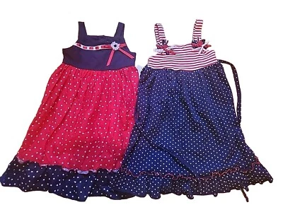 Nuevo con etiquetas Sophie Rose 6X Niñas Niños Ropa EE. UU. 4 de julio Lote de 2 piezas Vestidos Estrellas Rayas Foto 1 de 4