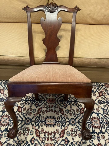 Henkel Harris Ball & Claw Mahogany Savery Side Chair Style 102S Cover