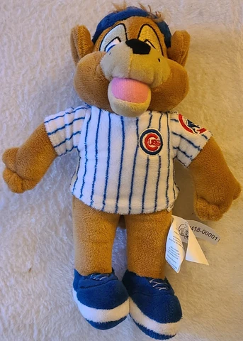 Chicago Cubs Bear Plush #1 Clark Team Jersey & Hat Doll Mascot Cover