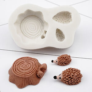 Hedgehog Stump Silicone Fondant Cake Mould Chocolate Baking Sugarcraft DIY Mold