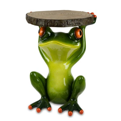 Decorative table frog 34 x 44 cm light green decorative figure animal frog house 717887 Formano - Image 1 of 2