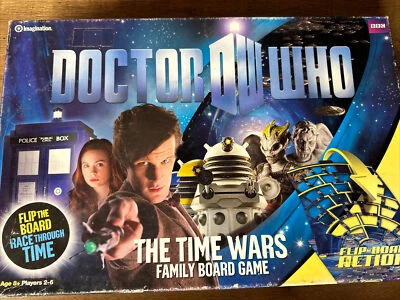 BBC DOCTOR WHO THE TIME WARS FLIP ACTION FAMILY BOARD GAME COMPLETE - Image 1 of 4