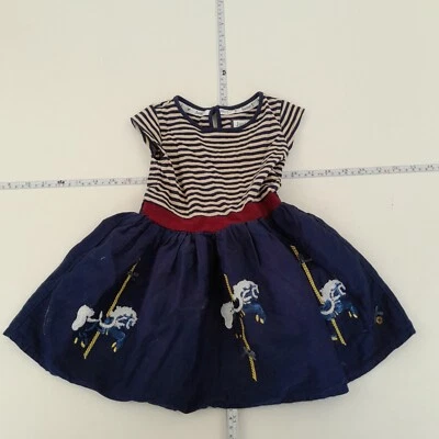 Vestido Jasper Conran 18-24 Meses Azul Marino Rayas Bebé Niñas Carrusel Lente... - Imagen 1 de 4