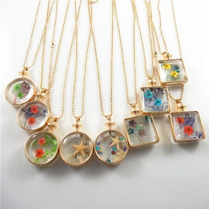 Neu Gemischte Posten Seestern Blume Glas Charm Schmuck Handwerk Kette Anhänger Halskette - Bild 1 von 17