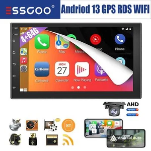 Doppel 2 DIN Android 14 4+64G Carplay Autoradio Bluetooth GPS NAVI RDS WIFI +KAM - Bild 1 von 13
